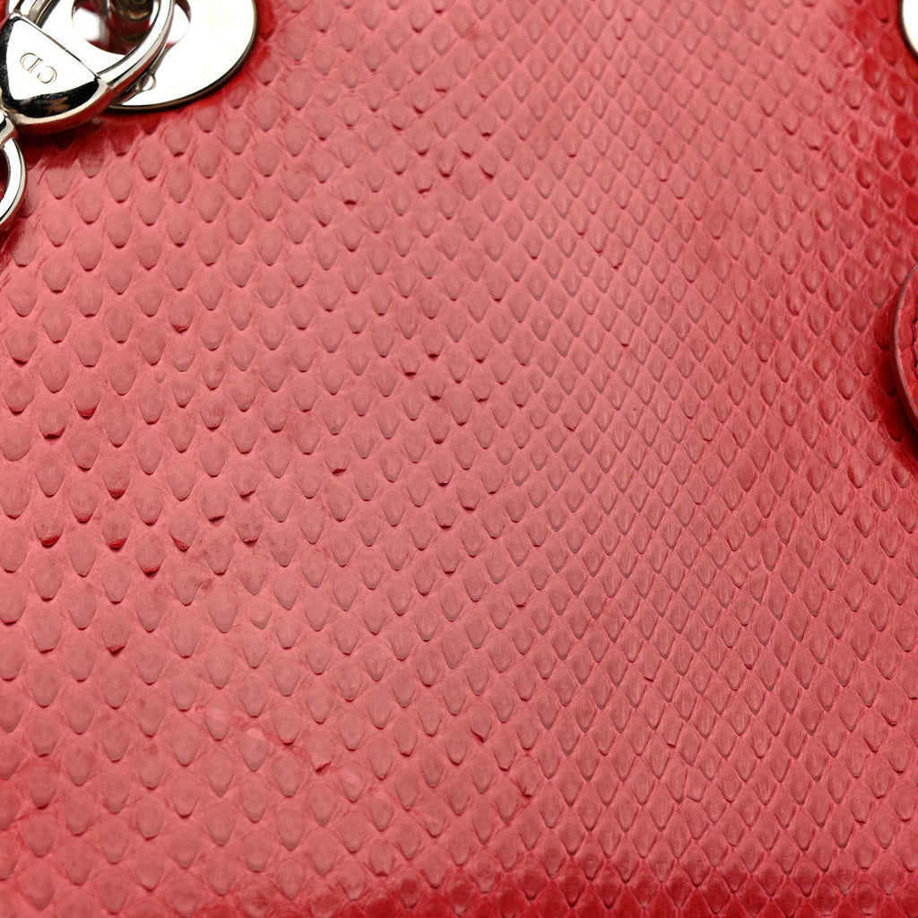Christian Dior Snakeskin Medium Lady Dior Pink