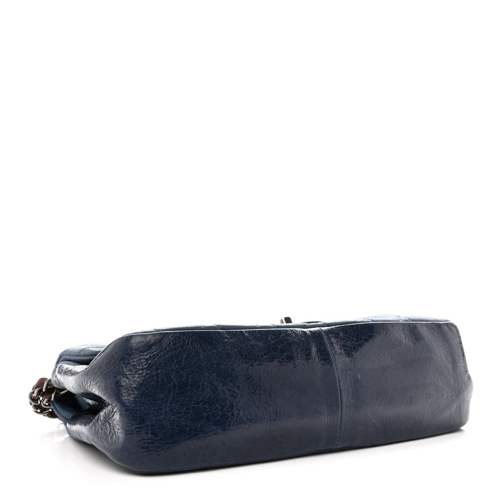 Chanel Iridescent Calfskin Medium In The Mix Flap Blue