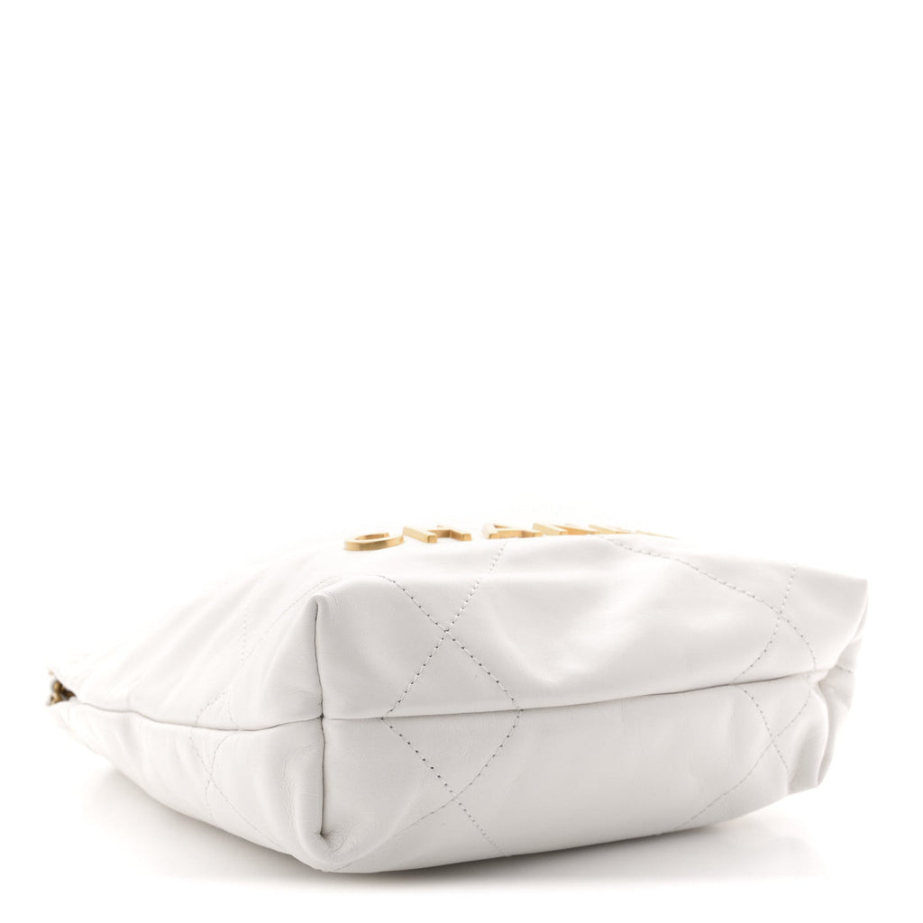 Chanel Shiny Calfskin Quilted Mini Chanel 22 White