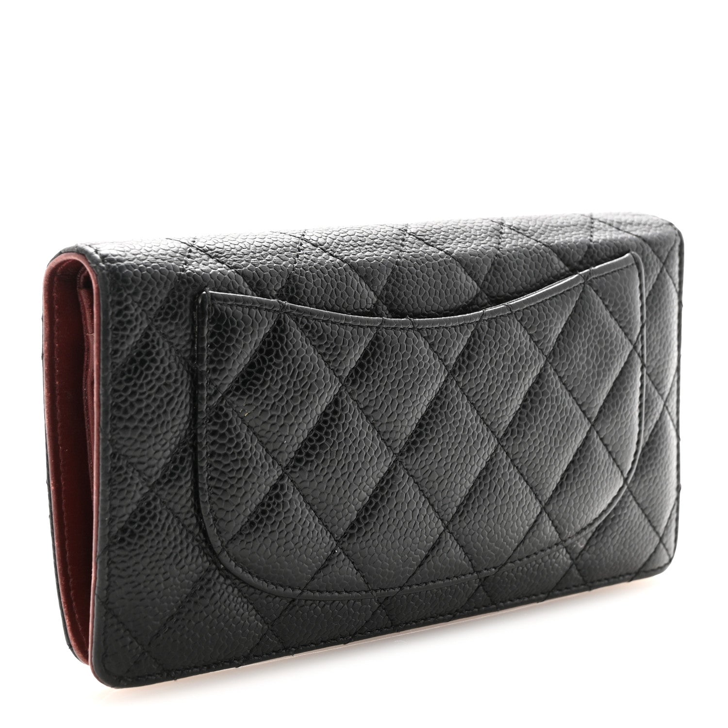 Chanel Caviar Quilted Yen Wallet Black