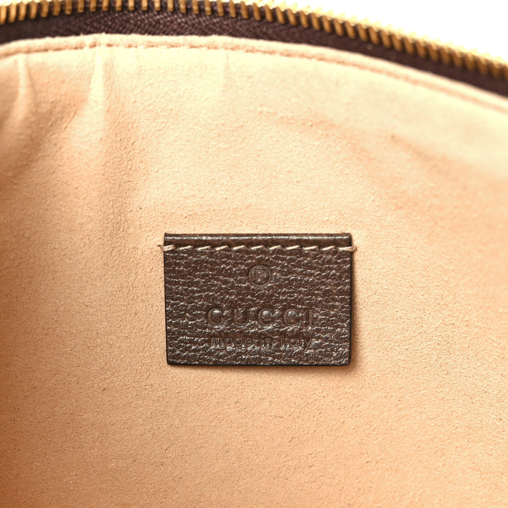 Gucci GG Supreme Monogram Large Ophidia Pouch Clutch Brown