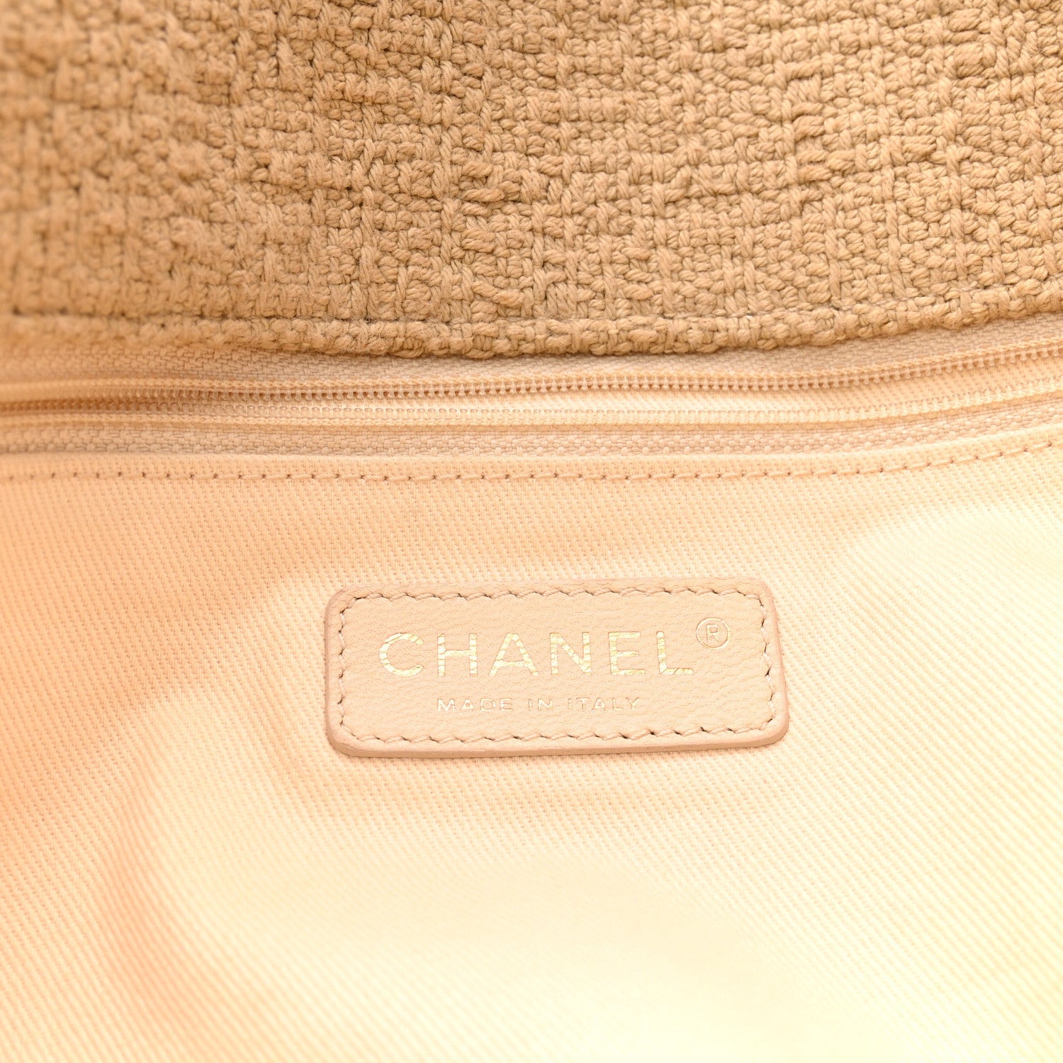 Chanel Tweed Nature Flap Dark Beige