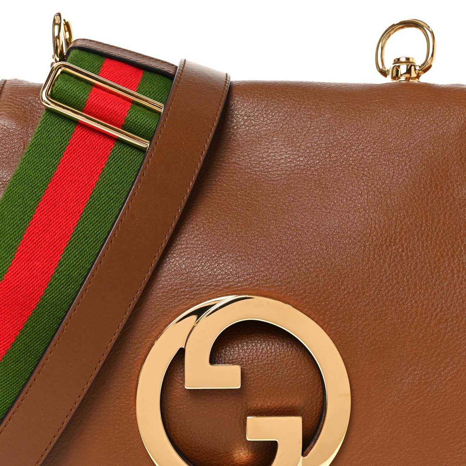 Gucci Roxy Calfskin Web Medium Blondie Shoulder Flap Bag Cuir