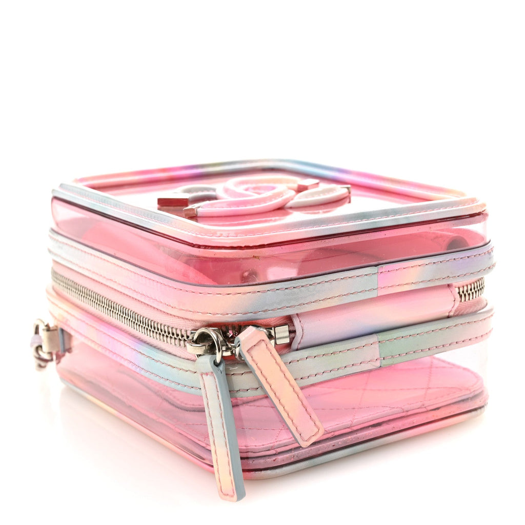 Chanel PVC Patent Calfskin Patent Lambskin Vertical Vanity Case Pink
