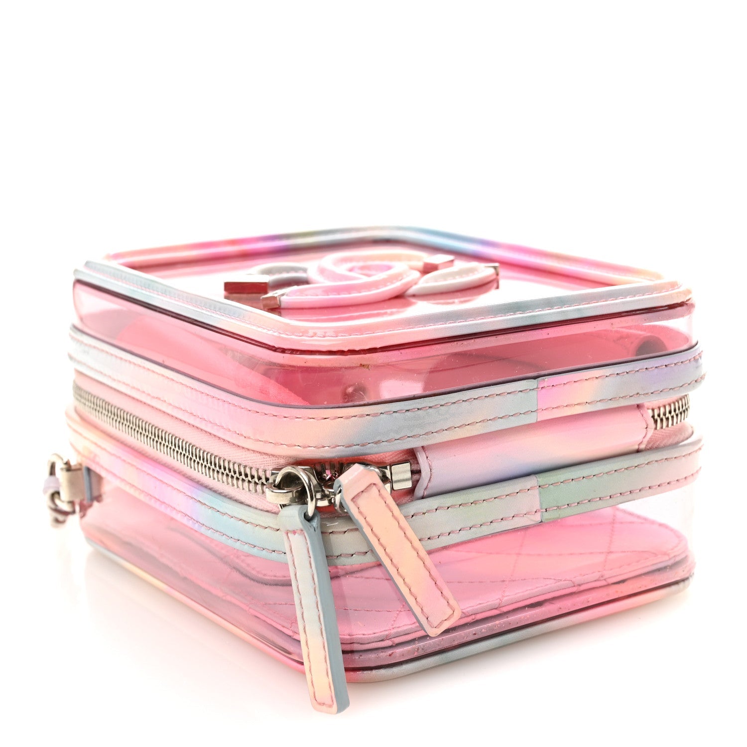 Chanel PVC Patent Calfskin Patent Lambskin Vertical Vanity Case Pink