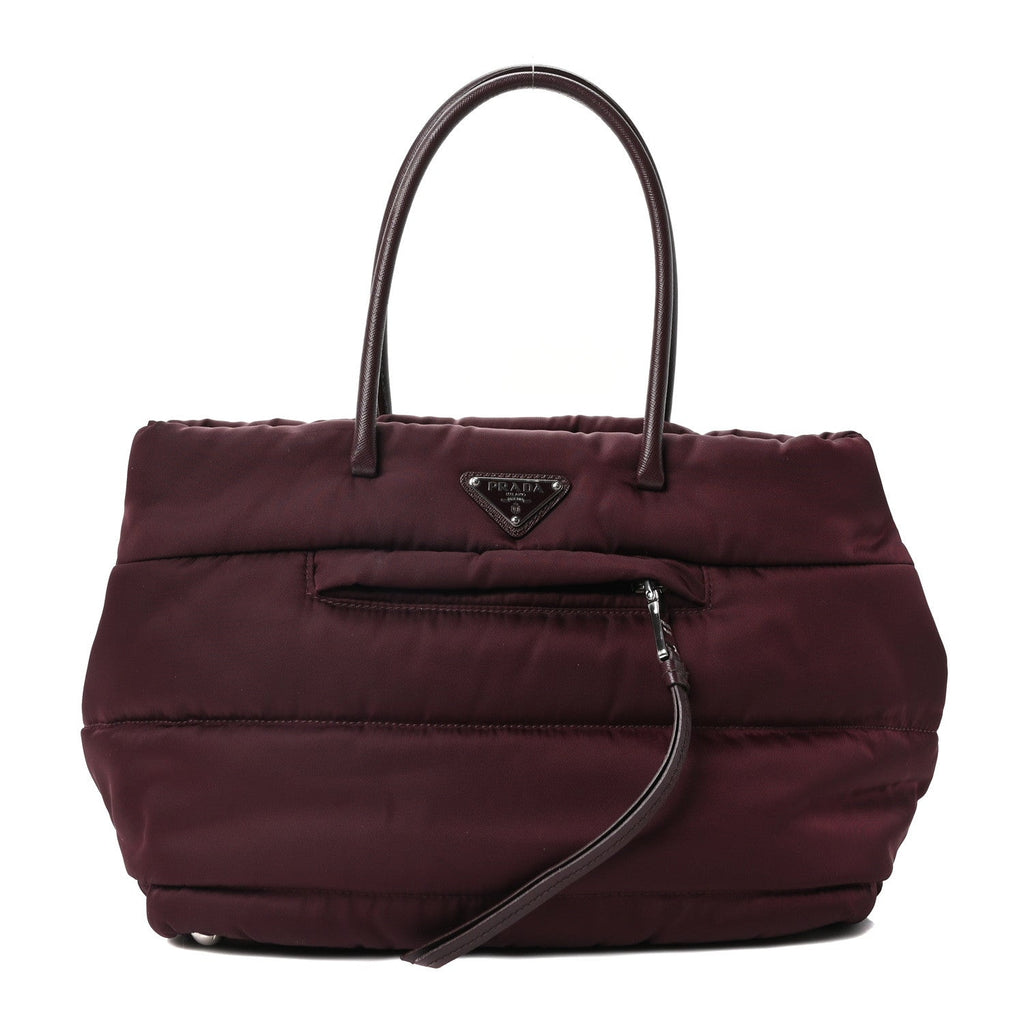 Prada Tessuto Nylon Bomber Tote Bordeaux