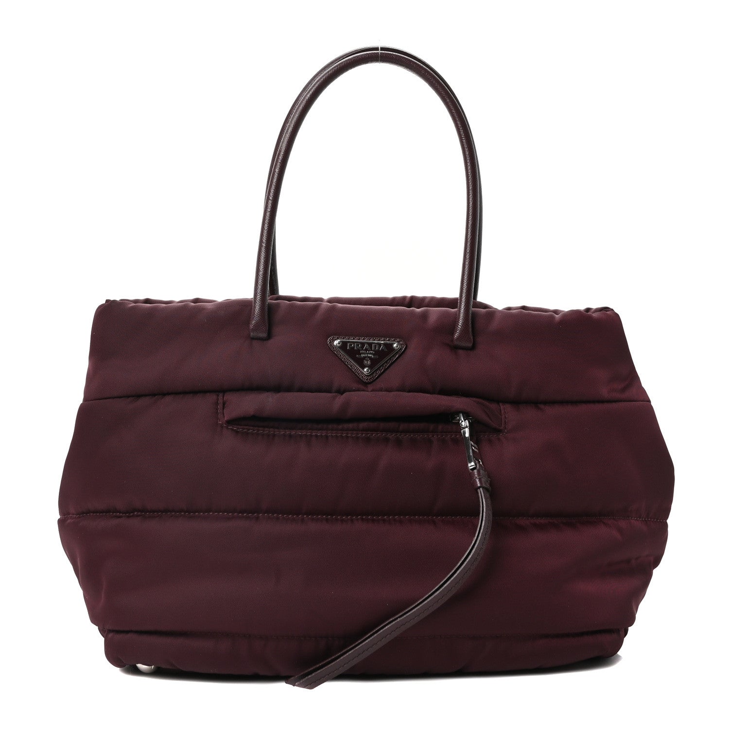 Prada Tessuto Nylon Bomber Tote Bordeaux