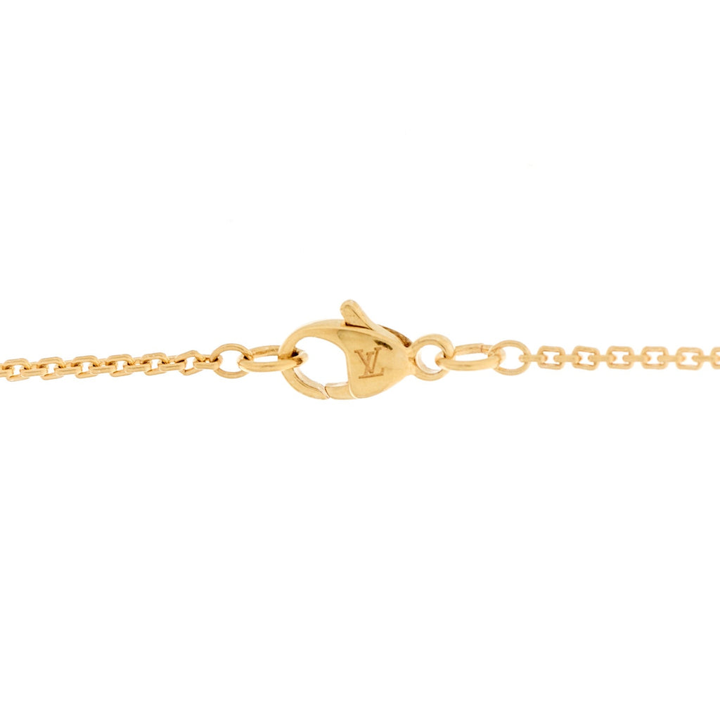 Louis Vuitton 18K Yellow Gold Diamond Black Onyx Color Blossom Medallion Pendant Necklace