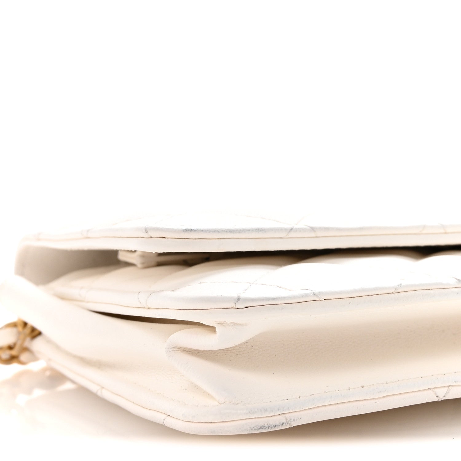 Chanel Lambskin Quilted Romance Wallet On Chain WOC White