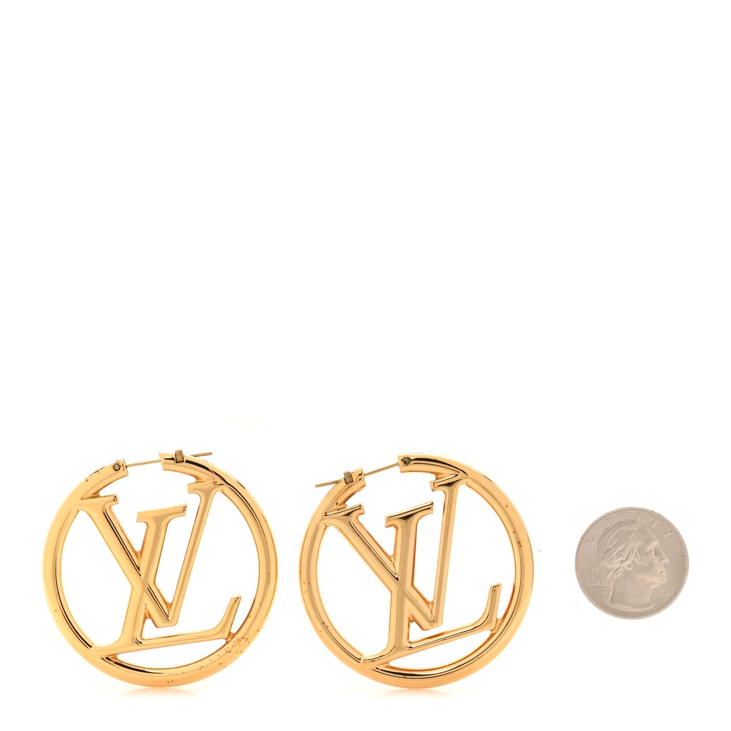 Louis Vuitton Metal Louise Hoop Earrings Gold