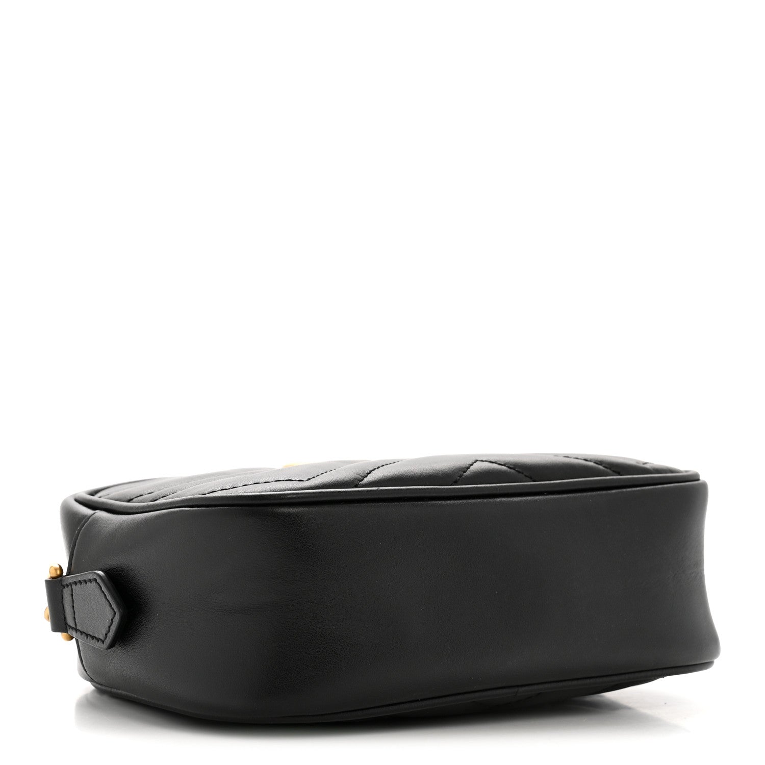 Gucci Calfskin Matelasse Mini GG Marmont Chain Shoulder Bag Black