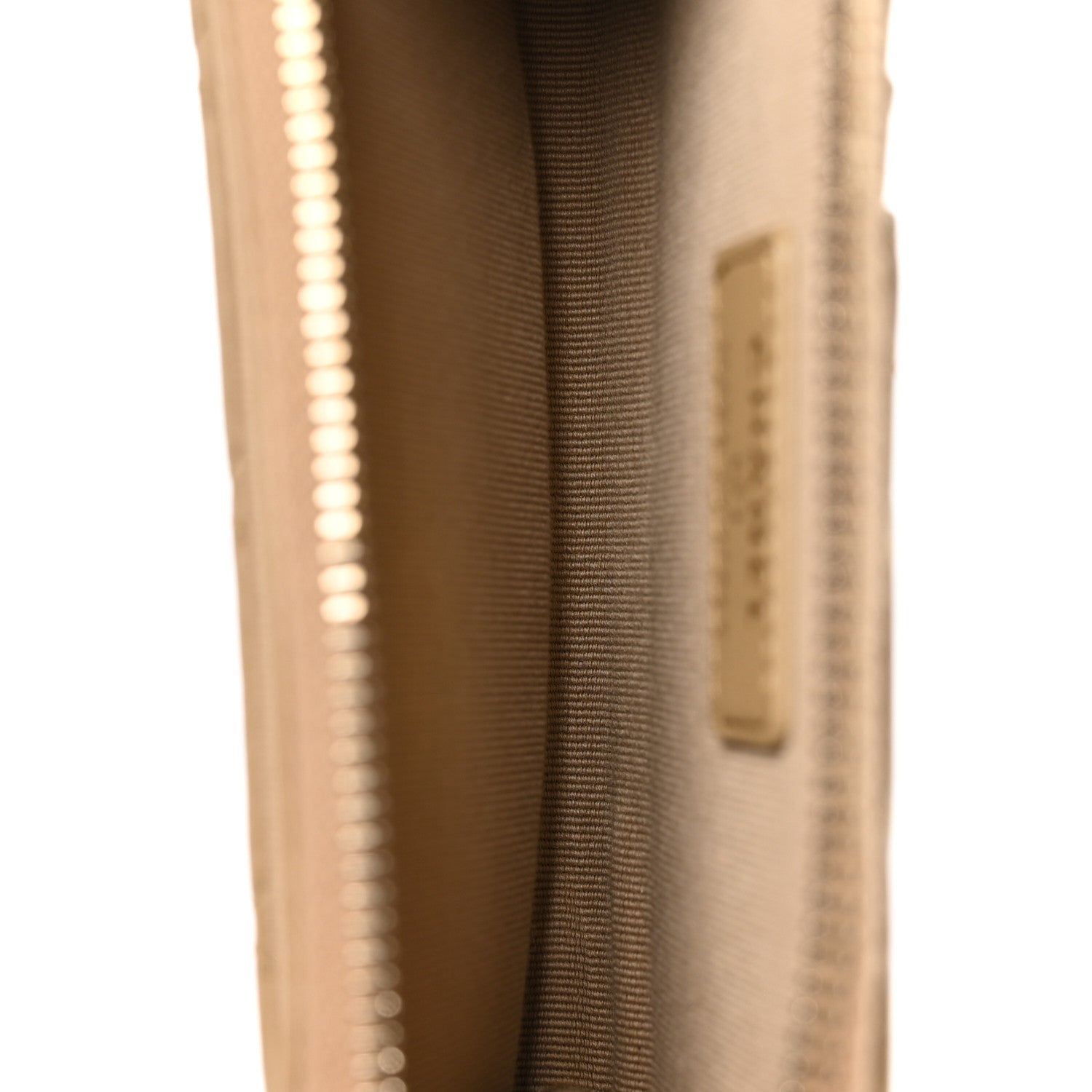 Lambskin Quilted Crystal CC Zip Card Holder Dark Beige