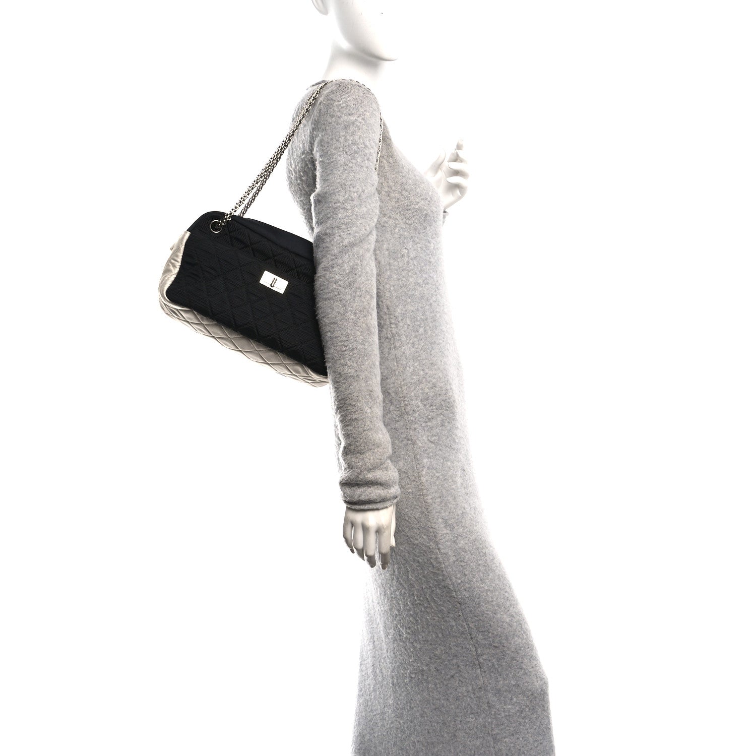 Chanel Jersey Reissue Quilted Camera Case  Black White