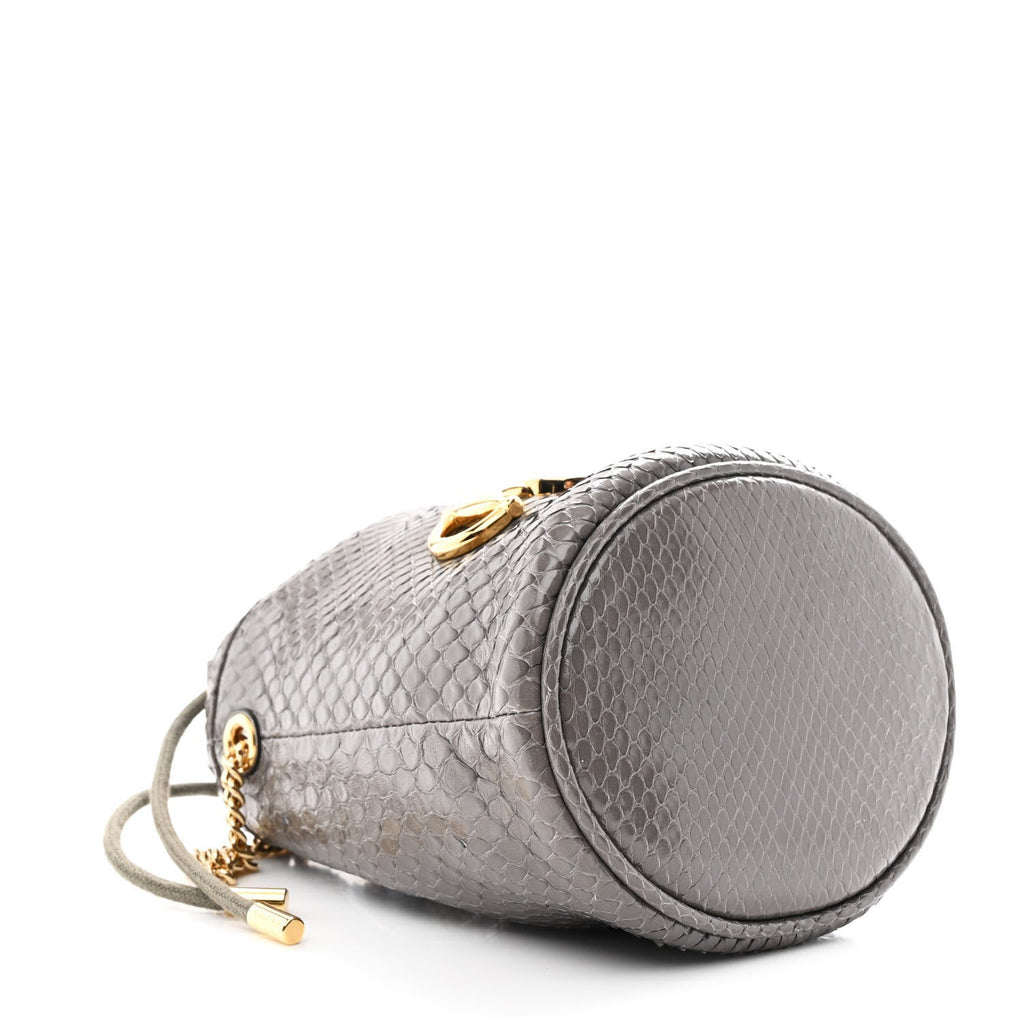 Gucci Snakeskin Mini Zumi Bucket Bag Dusty Grey