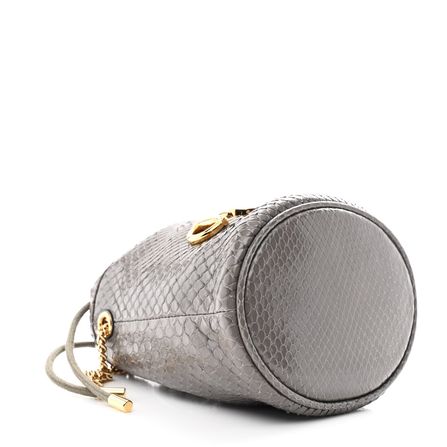 Gucci Snakeskin Mini Zumi Bucket Bag Dusty Grey