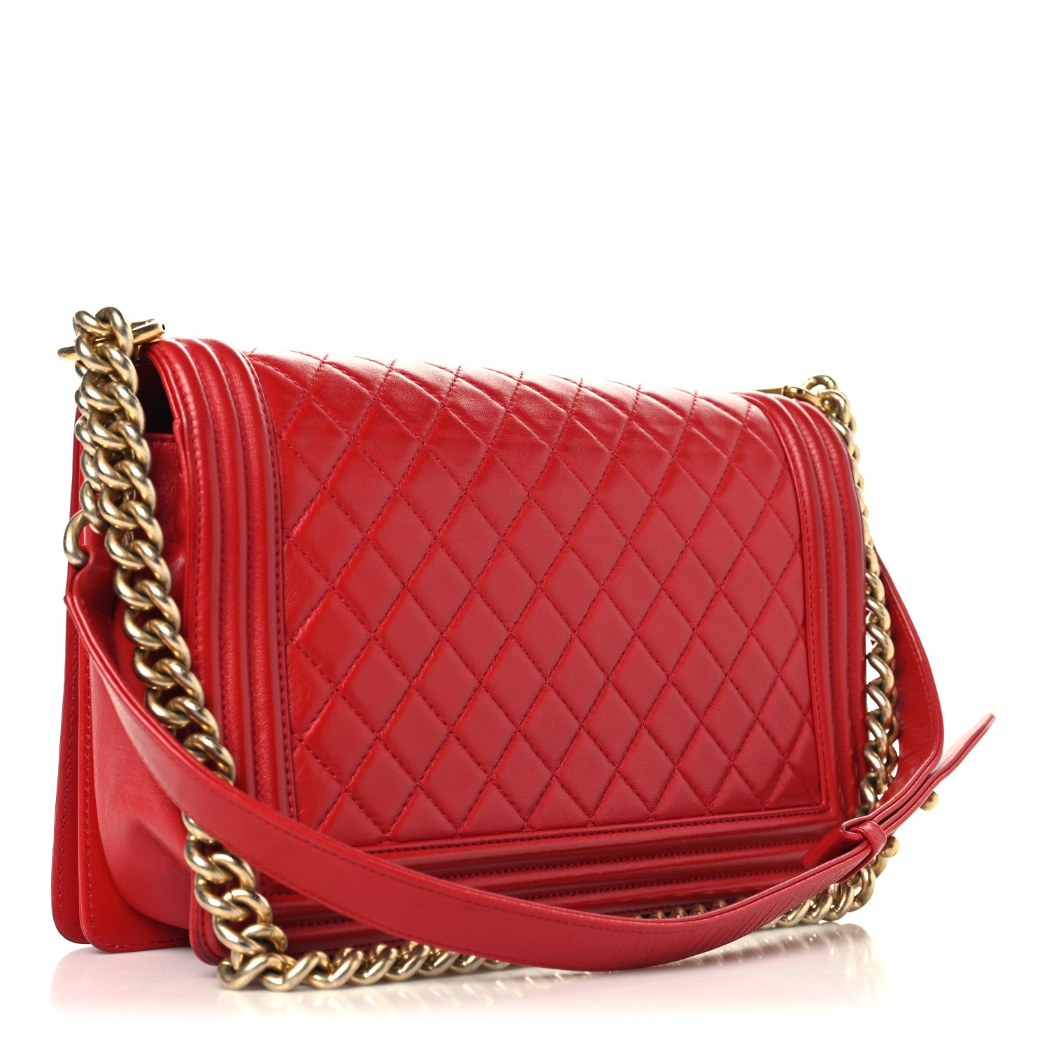 Chanel Lambskin Quilted New Medium Boy Flap Red