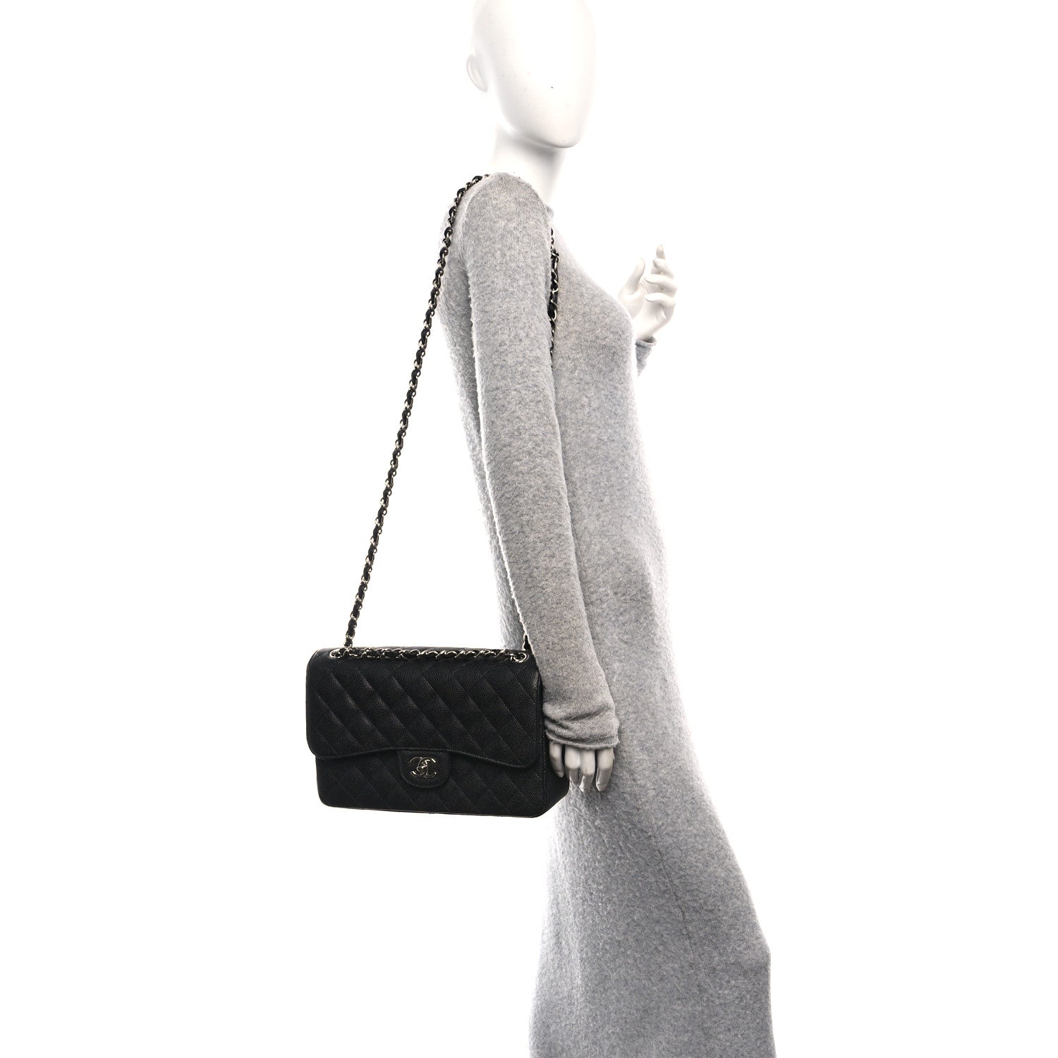 Chanel Caviar Quilted Jumbo Double Flap Black