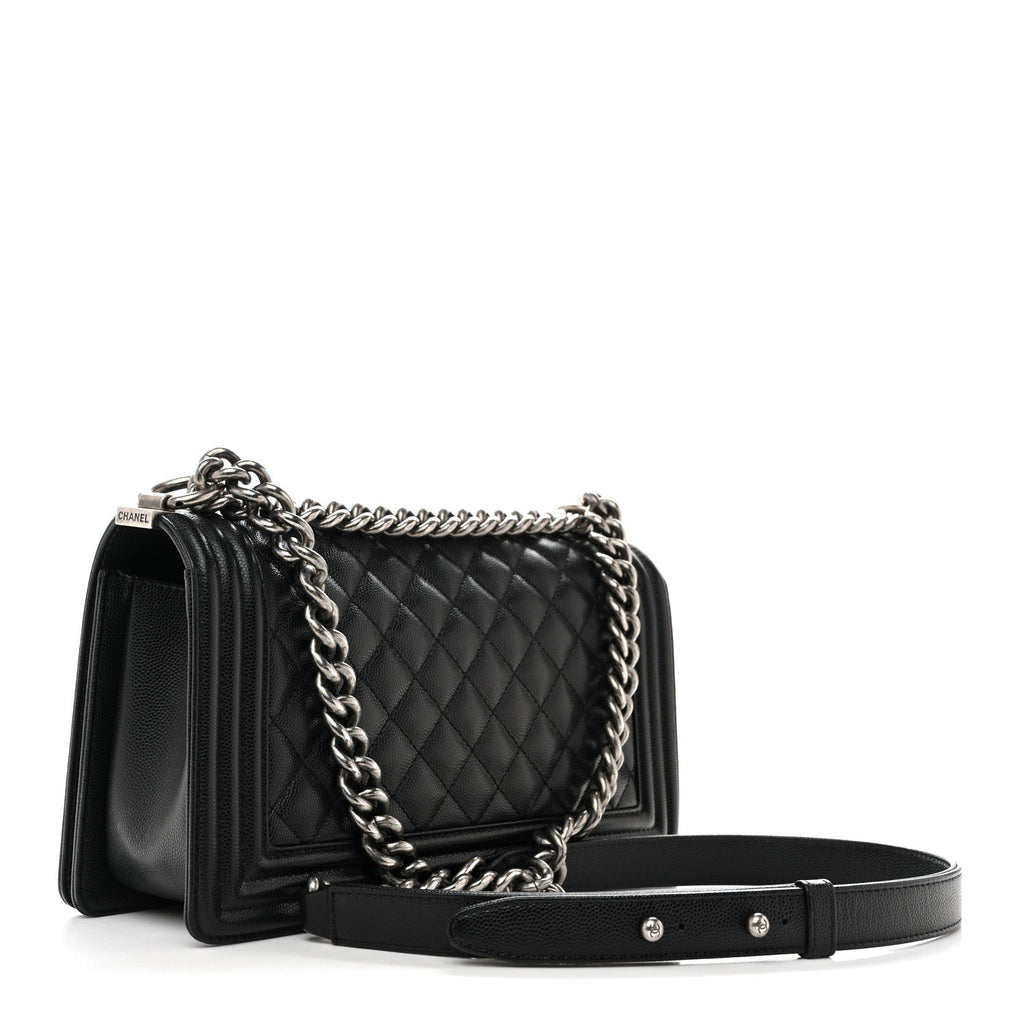 Chanel Caviar Quilted Medium Boy Flap Black