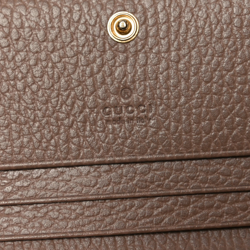 Gucci Dollar Calfskin GG Supreme Monogram GG Marmont Card Case Porcelain Rose Beige Ebony