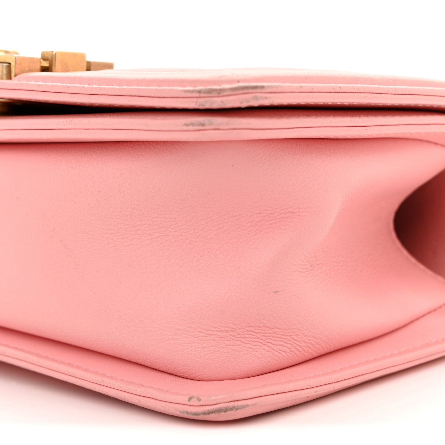 Chanel Calfskin Chevron Embroidered Small Boy By The Sea Flap Pink