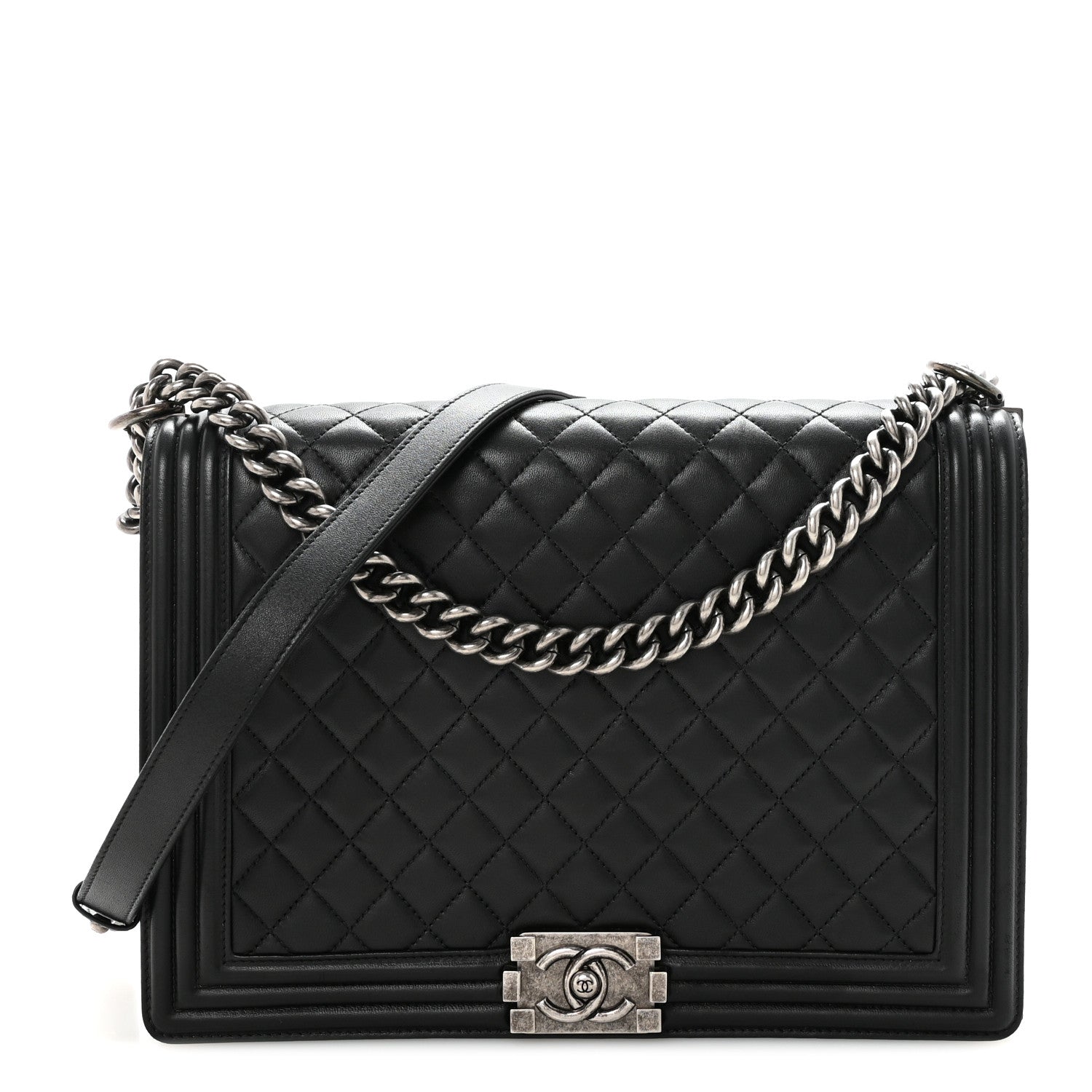 Chanel Lambskin Quilted Large Boy Flap Black