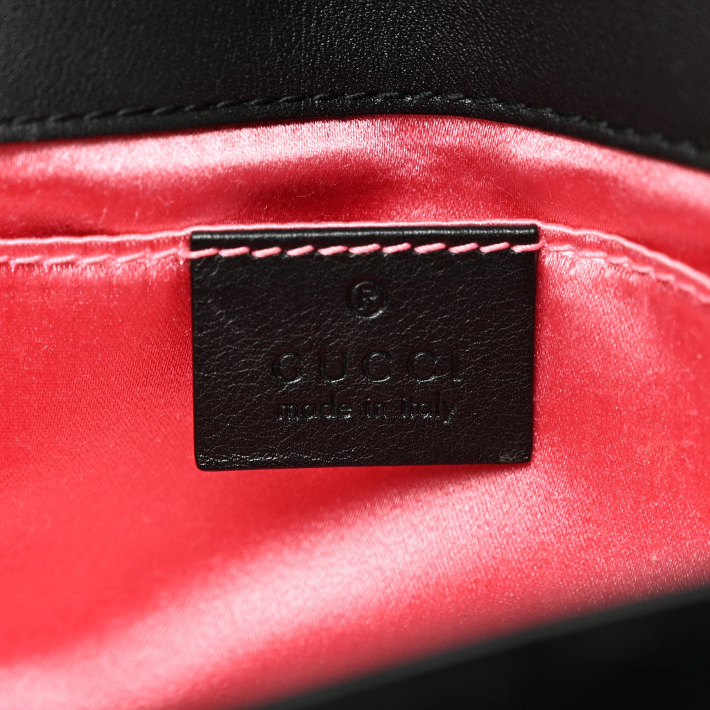 Gucci Velvet Matelasse Mini GG Marmont Shoulder Bag Black
