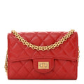 Chanel Aged Calfskin Quilted 2.55 Reissue Clutch With Chain Red