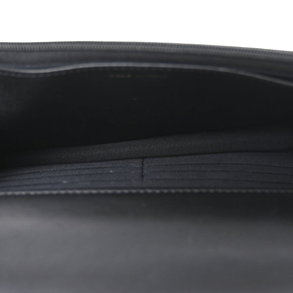 Chanel Lambskin Quilted Crystal Handle Wallet On Chain WOC Black