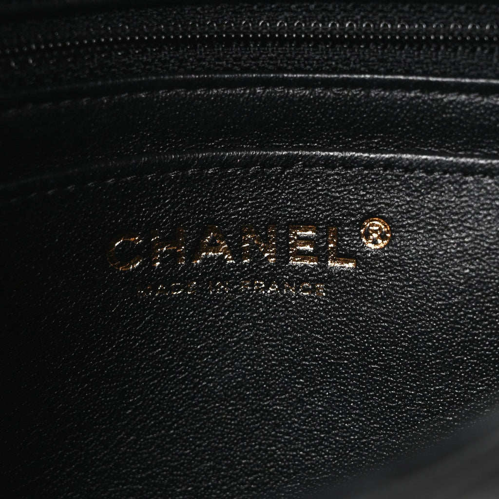 Chanel Lambskin Quilted Mini Rectangular Flap Black