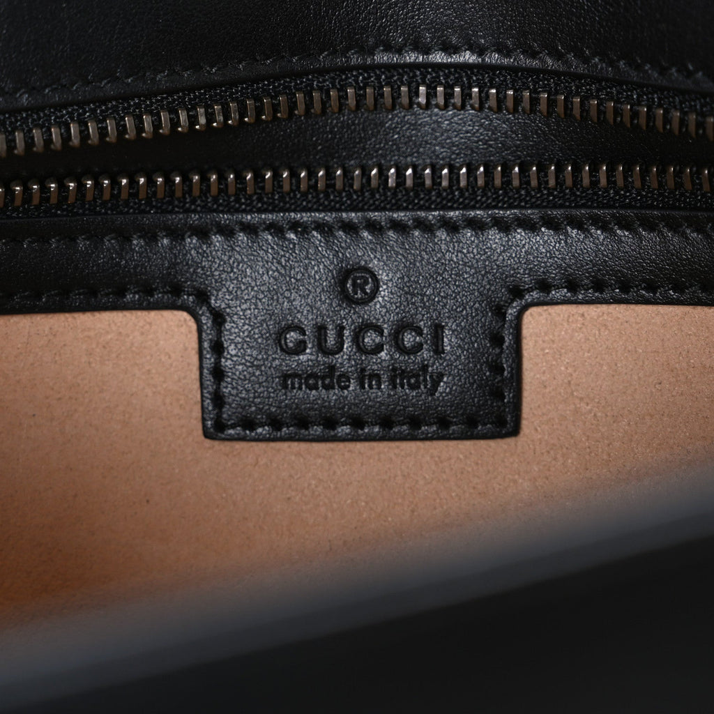 Gucci Calfskin Matelasse Small GG Marmont Shoulder Bag Black