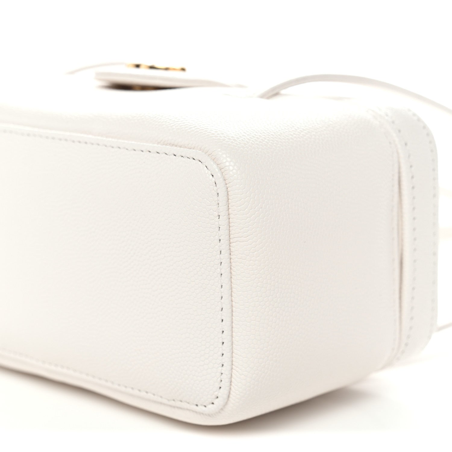 Chanel Shiny Caviar Preppy Coco Long Vanity With Strap White