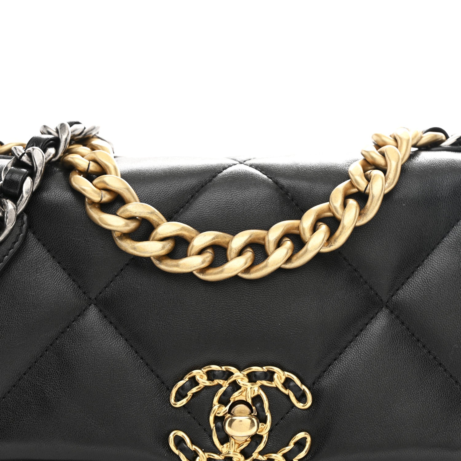 Chanel Lambskin Quilted Medium Chanel 19 Flap Black