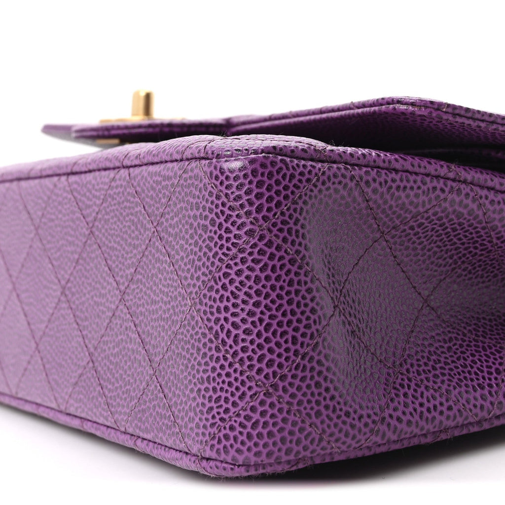 Chanel Caviar Quilted Medium Double Flap Purple