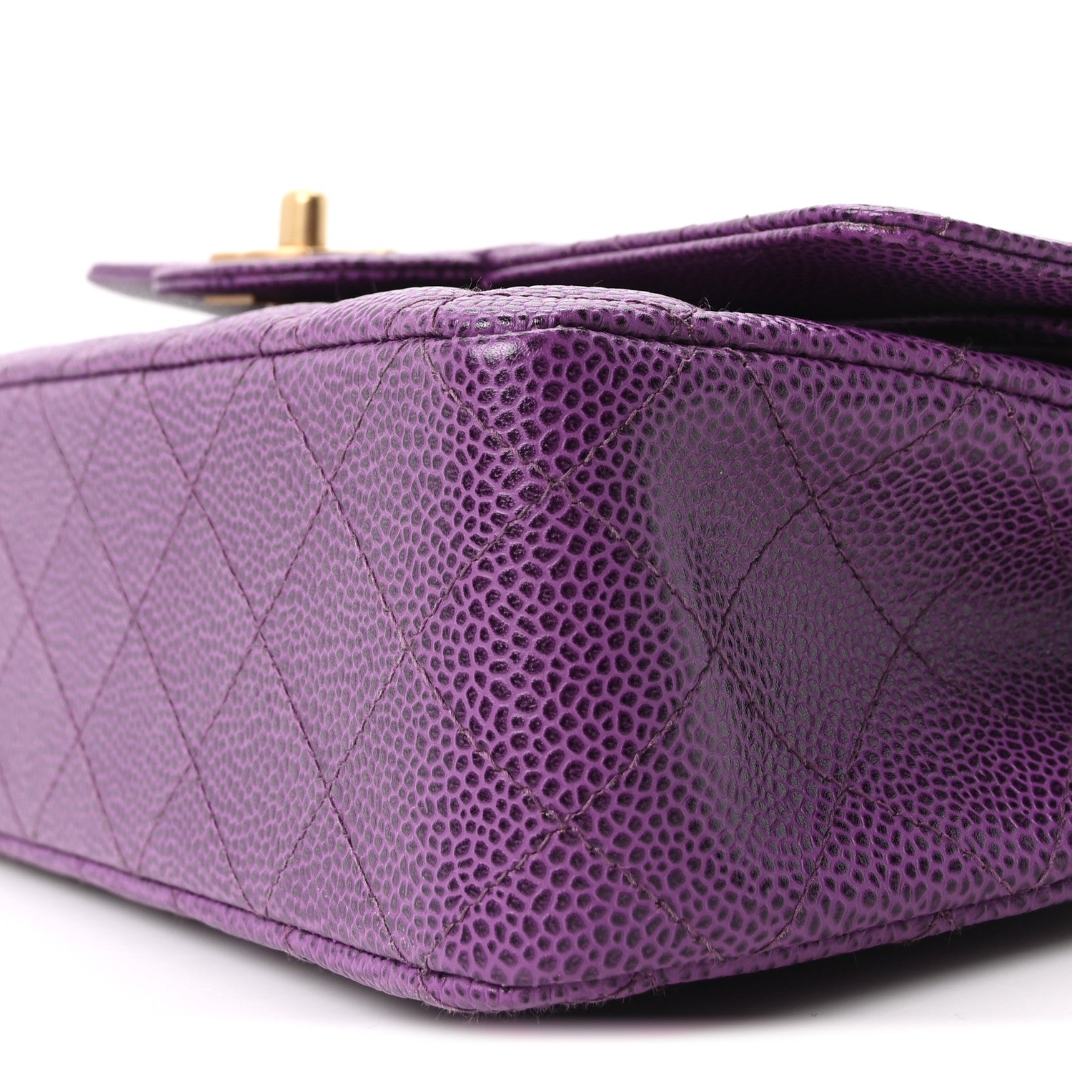 Chanel Caviar Quilted Medium Double Flap Purple