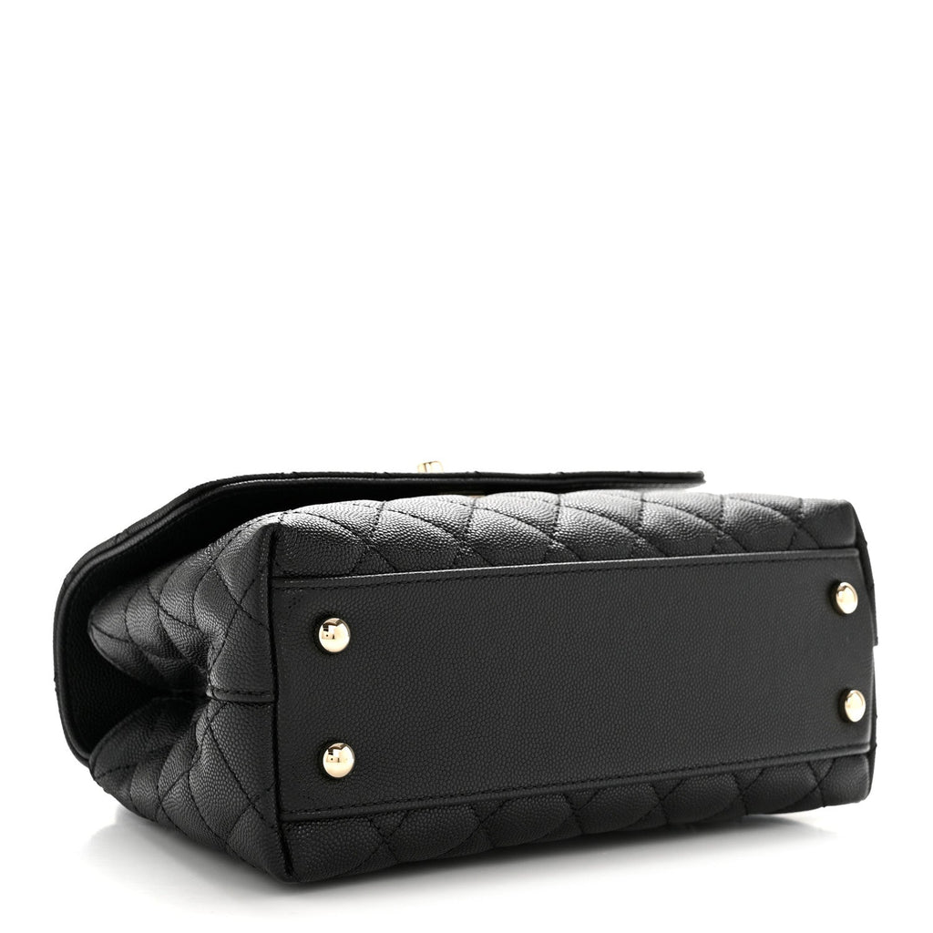 Chanel Caviar Quilted Mini Coco Handle Flap Black