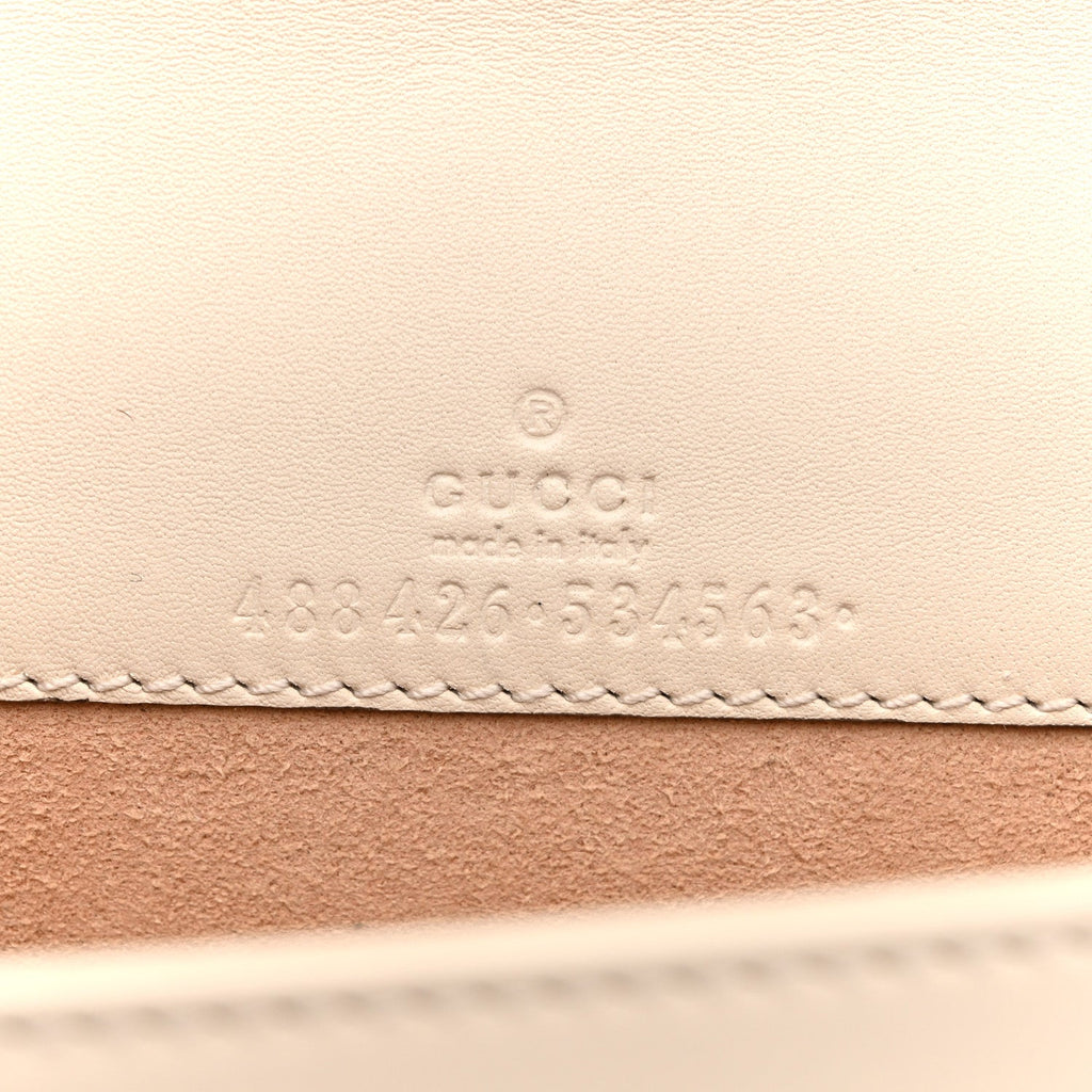 Gucci Calfskin Matelasse GG Marmont Mini Bag White