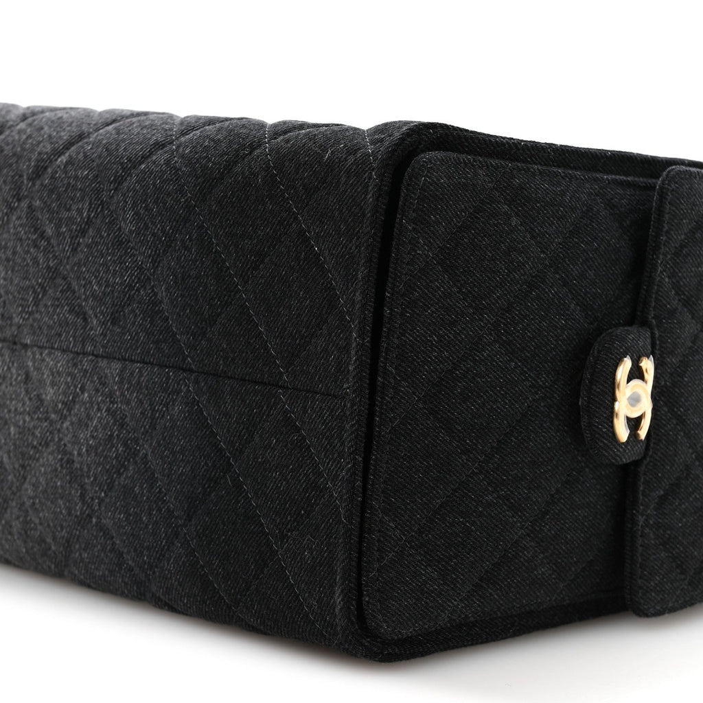 Chanel Washed Denim Quilted Medium Chanel 25 Handbag Black