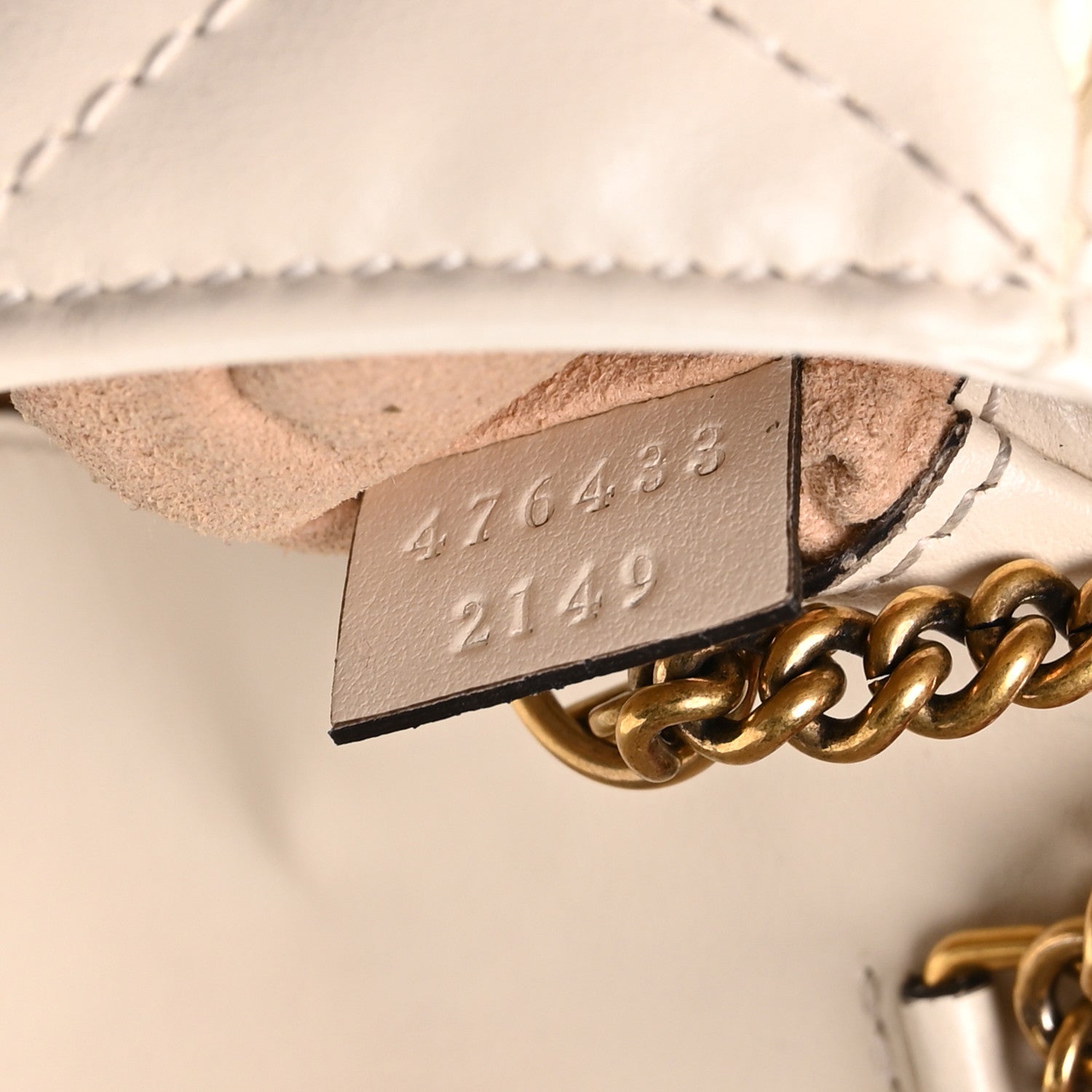 Gucci Calfskin Matelasse Super Mini GG Marmont Shoulder Bag White