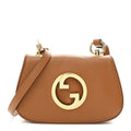 Gucci Roxy Calfskin Web Mini Blondie Shoulder Bag Cognac