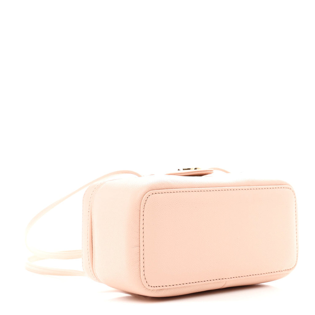 Chanel Shiny Caviar Preppy Coco Long Vanity With Strap  Light Pink