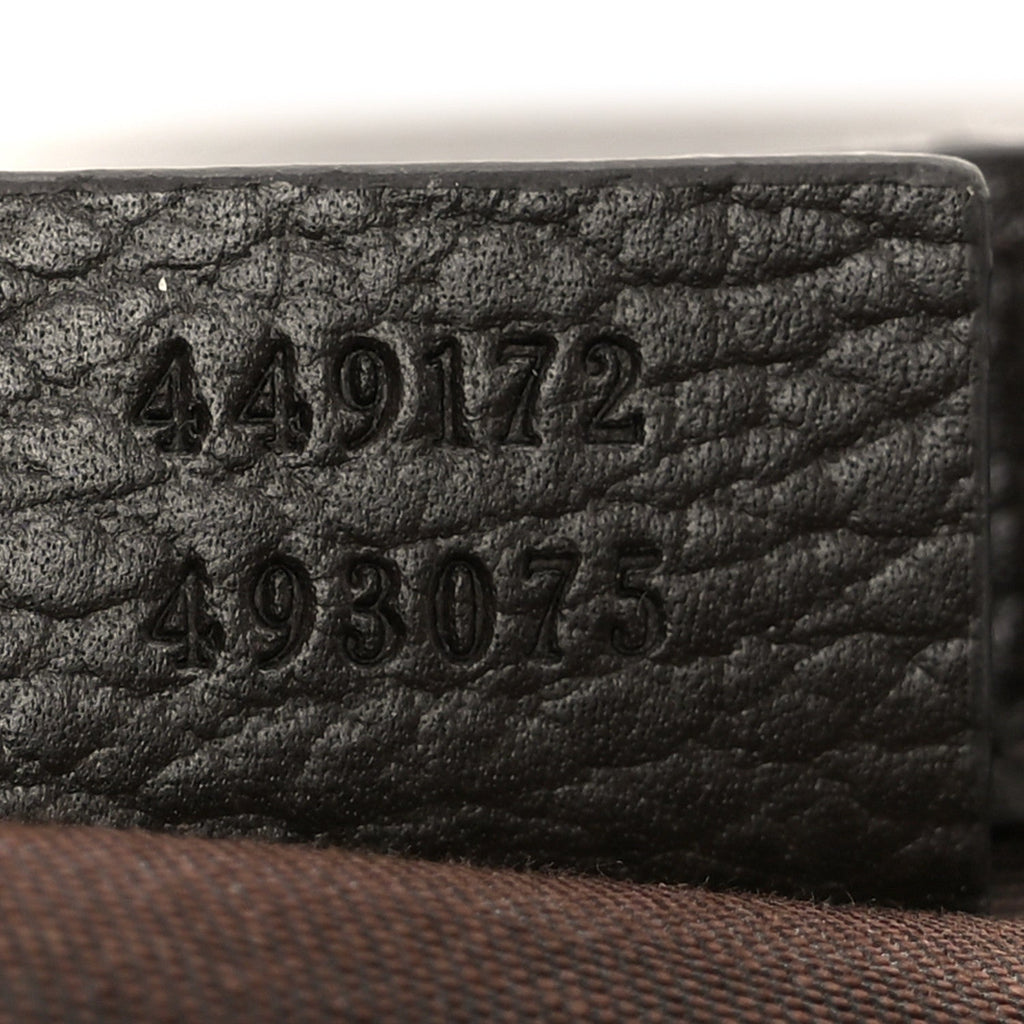 Gucci Monogram Flap Messenger Bag Beige Dark Brown