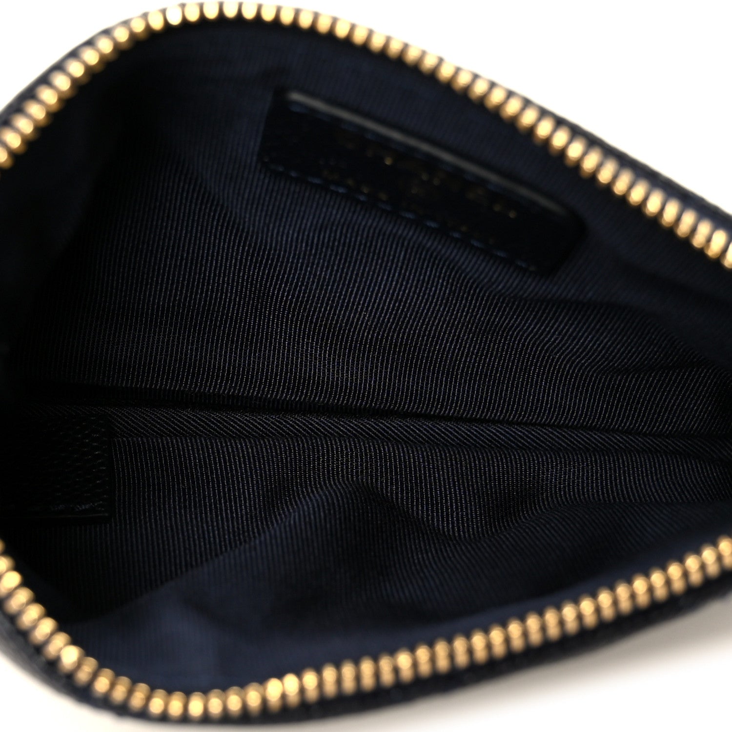 Caviar Quilted Small Cosmetic Case Navy Blue