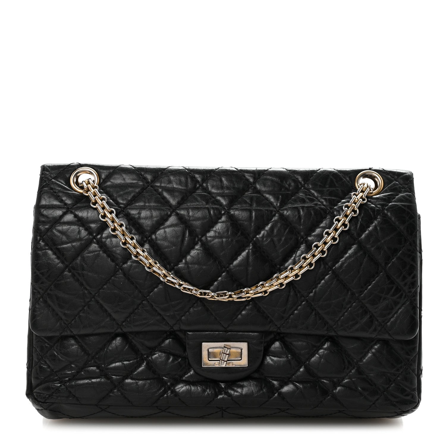 Chanel Aged Calfskin Quilted 2.55 Reissue 226 Flap Black