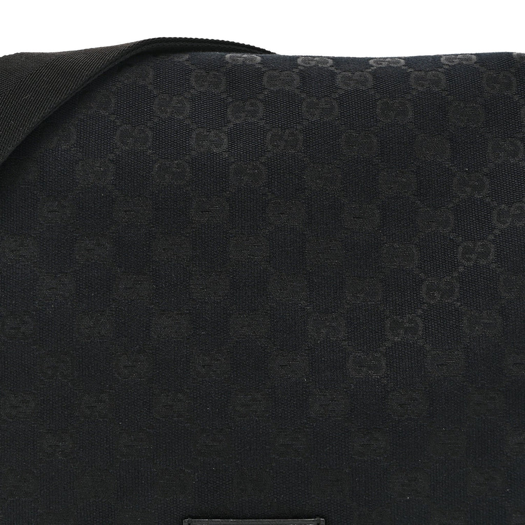 Gucci Monogram Small Flap Messenger Bag Black