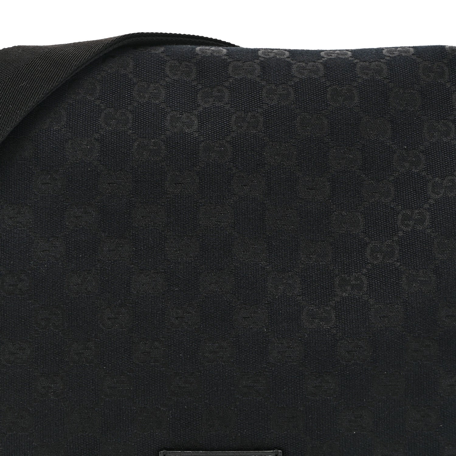 Gucci Monogram Small Flap Messenger Bag Black