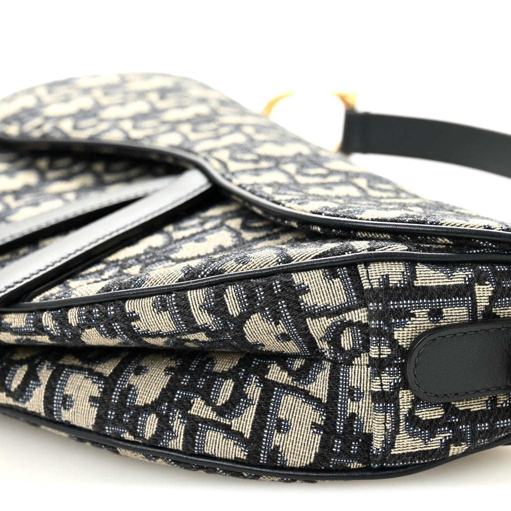 Christian Dior Oblique Saddle Bag Blue
