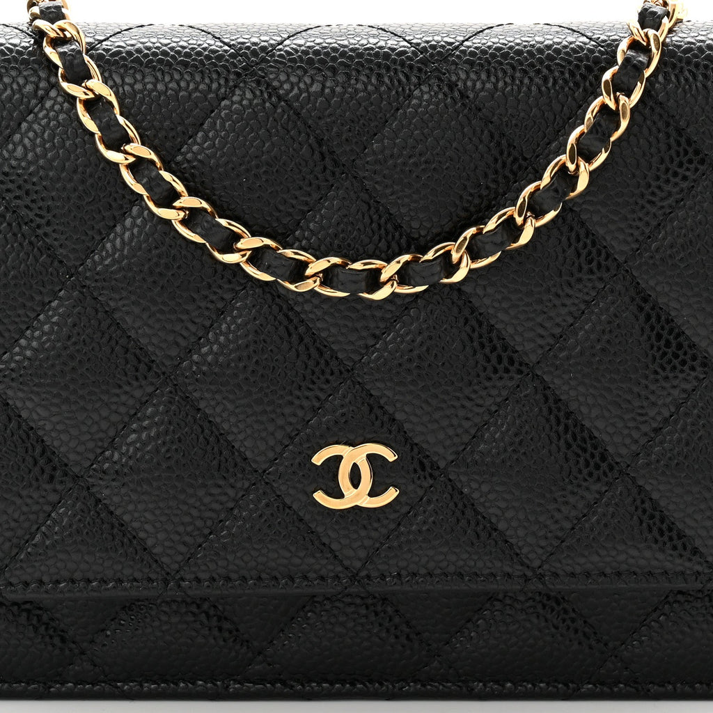 Chanel Caviar Quilted Wallet on Chain WOC Black