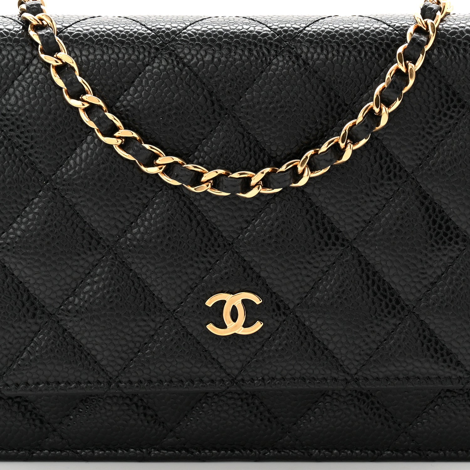 Chanel Caviar Quilted Wallet on Chain WOC Black