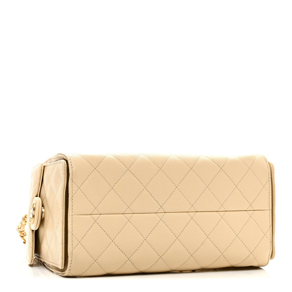 Chanel Caviar Quilted Small Chanel 25 Handbag Light Beige