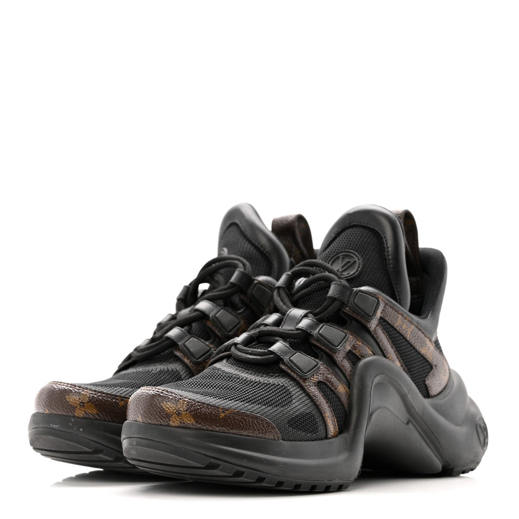 Louis Vuitton Calfskin Patent Monogram LV Archlight Sneakers 36 Black